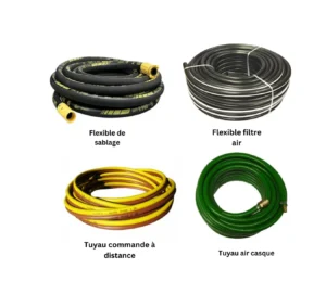 FLEXIBLE DE SABLAGE, D’AIR CASQUE, D’AIR COMPRIMÉ ET DE COMMANDE À DISTANCE