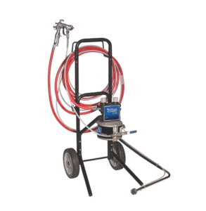 Triton Alum Spray Package, Cart, 60 psi Regulator, Suction, Air & Fluid Hoses, AirPro HVLP Gun .040 in (1.0 mm) Nozzle for Wood Applications