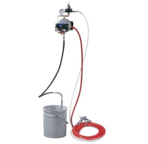 Ensemble de pulvérisation en aluminium Triton, montage mural, régulateur de 60 psi, tuyaux air et produit, pistolet AirPro HVLP, buse de 1,0 mm (0,040″) pour applications bois