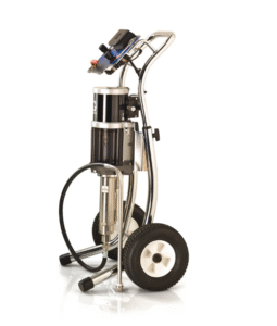 Ensemble électrostatique Merkur 30:1, débit de fluide de 4,5 l/min (1,2 gpm), montage sur chariot, pistolet standard Pro Xp60 kV, flexible d’aspiration, filtre pour fluide