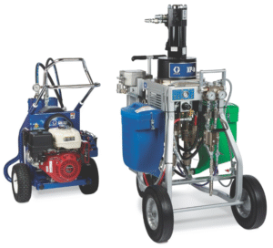 Système de doseur XP70-h avec moteur hydraulique Viscount II, rapport de mélange 2:1, trémie, pistolet XTR