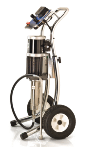 Pompe Merkur 30:1, débit de fluide de 1,5 l/min (0,4 gpm), montage sur chariot, commandes pneumatiques de la pompe